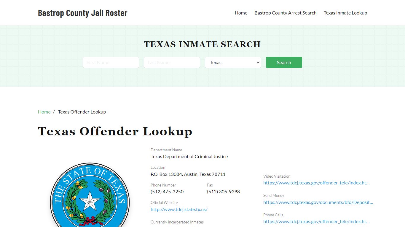 Texas Inmate Search, Jail Rosters - Bastrop County Jail