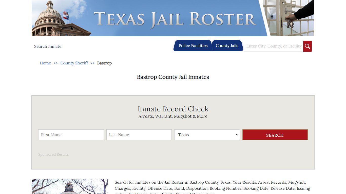 Bastrop County Jail Inmates - Jail Roster Search